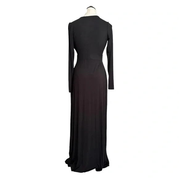 Bump Biddy Narine NEW Plunge Maxi Maternity Dress Sexy High Slits Black Size M - Picture 7 of 16